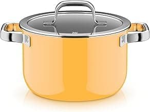 WMF Fusiontec Mineral Pro 0519045290 Cooking Pot with Lid, 20 cm, Durable, Scratch-Resistant Material, Induction Pot, Suitable for All Types of Cookers, Made in Germany, Mango Yellow على Amazon.ae - متتبع الأسعار