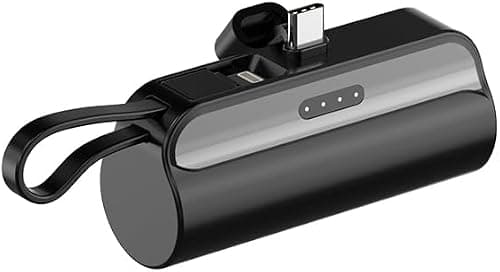 5000mAh Mini Power Bank Type-C Connector, Portable Charger Battery Pack, Built in Cables, Foldable Stand & LED Display – Compatible for iPhone, Samsung Galaxy, AirPods, iPad (Black) on Amazon.ae - Price Tracker