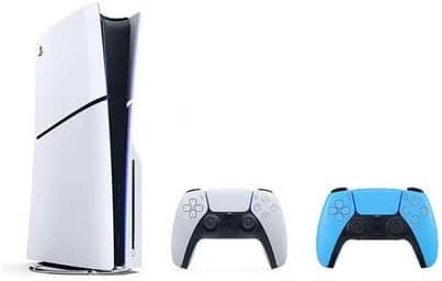 SIE Sony PlayStation 5 Slim Disc with Extra Dualsense Blue Controller - International Version على Amazon.ae - متتبع الأسعار
