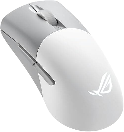 Asus ROG Keris Wireless AimPoint Gaming Mouse, Tri-mode connectivity (2.4GHz RF, Bluetooth, Wired), 36000 DPI sensor, 5 programmable buttons, ROG SpeedNova, Replaceable switches, Paracord cable, White on Amazon.ae - Price Tracker