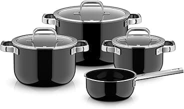 WMF Fusiontec Mineral Pro 0518695290 4-Piece Saucepan Set, Durable, Scratch-Resistant Material, Induction Cooker Set, Suitable for All Types of Cookers, Made in Germany, Black على Amazon.ae - متتبع الأسعار