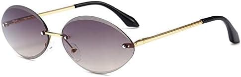 Frameless Perforated Minute Oval Cut Airfoil Crystal UV Sunglasses Sunglasses for Women (Color : Grey) on Amazon.ae - Price Tracker