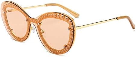 Pearl Decoration Cat Eye Frame Sunglasses UV Personality Enhancive Glasses Sunglasses for Women (Color : Yellow) on Amazon.ae - Price Tracker