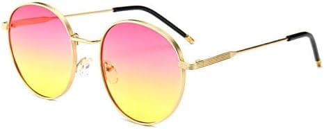 UV Innovative Retro-style Round Sunglasses Outside Dance Party Sunglasses for Women (Color : Pink+yellow) on Amazon.ae - Price Tracker