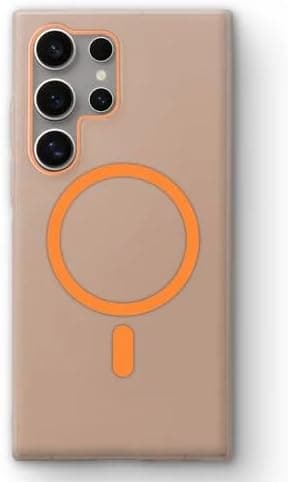 Next Store Magnetic Silicone Case For Samsung Galaxy S25 Ultra 6.9-Inch Soft Touch Shockproof Protection Support Wireless Charging Slim Lightweight Cover. (Orange) on Amazon.ae - Price Tracker