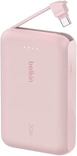 Belkin BoostCharge 10000mAh Power Bank with Integrated USB-C Cable - Pink - Best Deal Finder