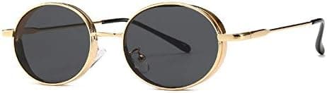 Vintage Ellipse Sunglasses Touchwood Steam Style Glasses UV Protection Sunglasses for Women (Color : Gold frame GREY) on Amazon.ae - Price Tracker