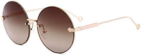 Ocean Piece Rimless Sunglasses Caijing Big Yards Flap International Beach Tourism Sunglasses for Women (Color : Tea) on Amazon.ae - Price Tracker