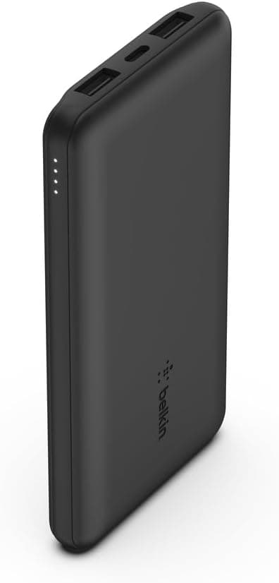 Belkin 10000mAh portable power bank, 10K USB-C portable charger with 1 USB-C port and 2 USB-A ports, battery pack for up to 15W charging for iPhone, Samsung Galaxy, AirPods, iPad, and more – Black on Amazon.ae - Price Tracker