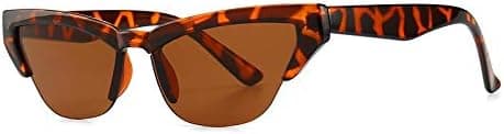 Too Groundless Cat-eye Sunglasses Half Frame UV Personality Style Sunglasses for Women (Color : NO.6) on Amazon.ae - Price Tracker