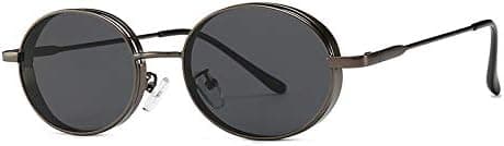 Vintage Ellipse Sunglasses Touchwood Steam Style Glasses UV Protection Sunglasses for Women (Color : Grey) on Amazon.ae - Price Tracker