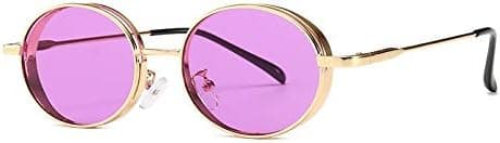 Vintage Ellipse Sunglasses Touchwood Steam Style Glasses UV Protection Sunglasses for Women (Color : Purple) on Amazon.ae - Price Tracker