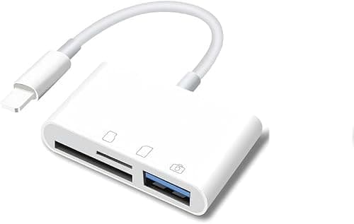 Aputue Sd Card Reader For Iphone Ipad, White 4-in-1 USB Camera Adapter, with Charging Port, Fast Bidirectional Sync for Photographers, Supports up to 512GB SD TF Cards, Plug and Play on Amazon.ae - Price Tracker