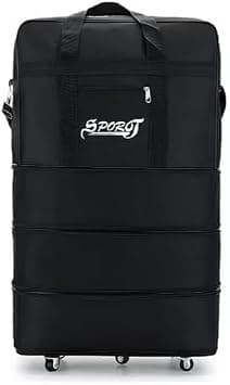 Travel Moving Trolley Luggage Foldable Bag with Wheels, 29.5 Inch, XX-Large 120L, Waterproof Zipper, Extendable Duffel Organiser, Lightweight on Amazon.ae - Price Tracker