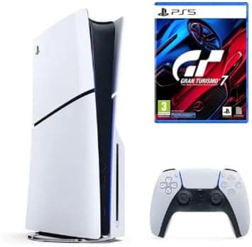 SIE Sony PlayStation 5 Slim Disc + PlayStation Gran Turismo 7 -PS5-International Version على Amazon.ae - متتبع الأسعار