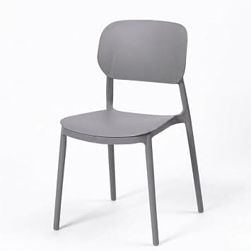 MARCOLO Como Chair, Modern Minimal Plastic Dining Chair, Ergonomic Curved Backrest, Lightweight & Durable Indoor/Outdoor Chair for Kitchen, Dining Room, Café & Patio (Grey) على Amazon.ae - متتبع الأسعار