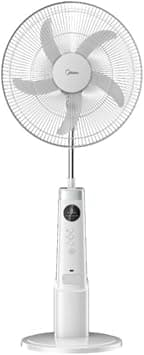 Midea Rechargeable Stand Fan With Remote, 9 Speed Settings With 25W Power, Cordless Support, 5 Blade With 11 Hours Battery Run Time, Best for Home & Office - FS4523MRD على Amazon.ae - متتبع الأسعار