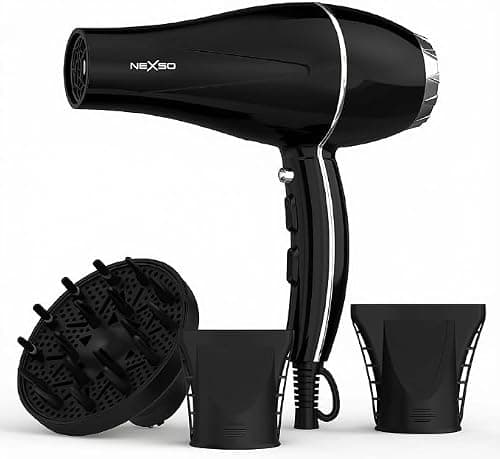 2600W Professional Ionic Hair Dryer with Cold Dose 2 Heat Settings 2 Speed Diffuser for Curly Hair and 2 Nozzles, Low Noise Dryer, Frizz Control, Cord on Amazon.sa - Price Tracker
