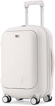 Skycare Carry On Luggage, Durable Hardside Suitcases with Front Laptop Pocket, and Lock Spinner Carry on Hardshell Lightweight 18in 20in 24in (White, 18 inch) on Amazon.ae - Price Tracker