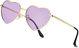 Polarized Heart Sunglasses for Women Fashion Lovely Style Metal Frame UV400 Protection Lens - Best Deal Finder