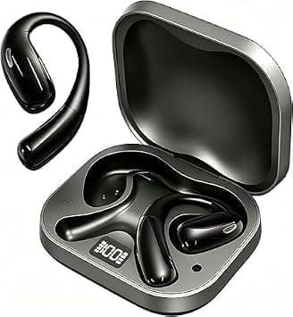 Bluetooth 6.0 Ear-Hook Headphones, 20H Long Battery Life, Noise Reduction Hi-Fi Sound, IPX5 Waterproof, Smart Auto Pairing, Ergonomic Soft Silicone for Sports & Daily Use (gunmetal gray) على Amazon.ae - متتبع الأسعار
