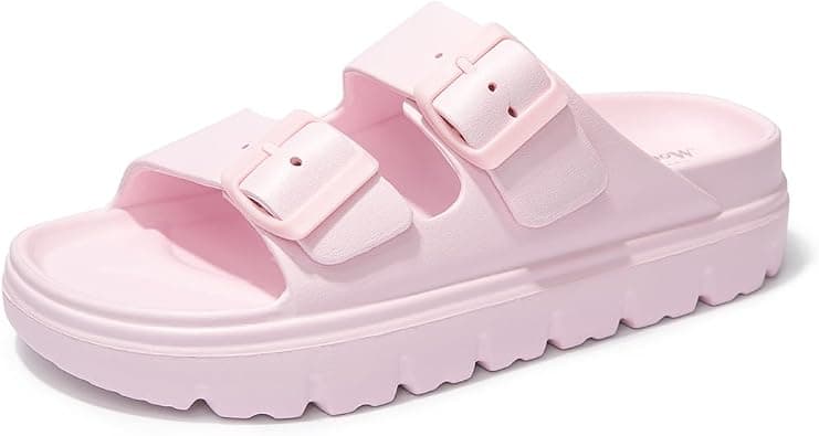 FUNKYMONKEY Women's Comfort Slides Double Buckle Adjustable EVA Flat Sandals on Amazon.ae - Price Tracker