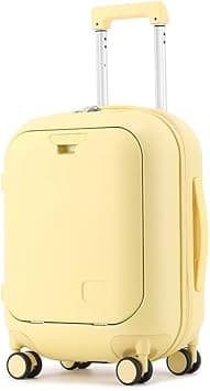 Skycare Carry On Luggage, Durable Hardside Suitcases with Front Laptop Pocket, and Lock Spinner Carry on Hardshell Lightweight 18in 20in 24in (Yellow, 18 inch) on Amazon.ae - Price Tracker