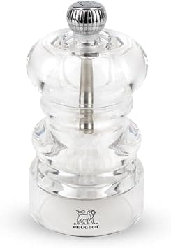Peugeot Nancy Salt Mill 9cm, Clear Acrylic Made in France, Adjustable Grind Knob, Precision Stainless Steel Mechanism, Modern Transparent Design, Manual Grinder on Amazon.ae - Price Tracker