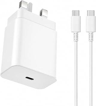 45W USB-C Super Fast Charger with 1.5M USB-C to USB-C Cable, UK 3-Pin PD Wall Charger, Fast Type-C Adapter Compatible with Samsung Galaxy S24/S23/S22, Note, Pixel & USB-C Devices - متتبع أسعار Amazon.sa