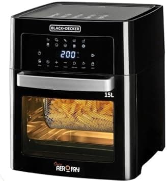 BLACK+DECKER Digital Air Fryer Oven, 1700W, 15L Family-Sized Capacity, Touch Control, 10 Preset Functions, 80-220°C Adjustable Temp, Rapid Air Convection, Smoke-Free Cooking, Black - AOF150-B5 on Amazon.ae - Price Tracker