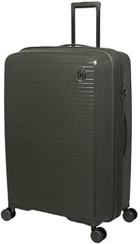 IT Luggage Spontaneous | Hard Shell Travel Bag Suitcase | Lightweight Expandable Trolley Luggage Bag with 8x 360° Spinner Wheels Combination Lock Front Pocket Organized Cabin Bag (Olive Night, 31") على Amazon.ae - متتبع الأسعار