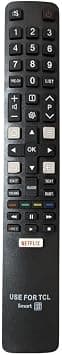 BURAQ TCL Smart TV Remote - RC802N Replacement Control For TCL LCD LED L50E3800FS LED55P6500US With Netflix Smart Key - Black - متتبع أسعار Amazon.sa