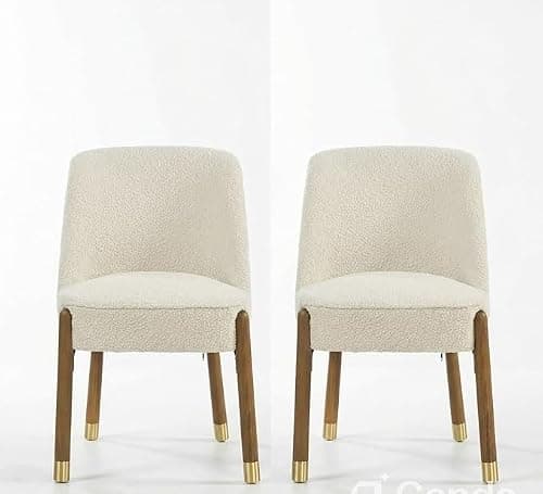 Luxe Accent Dining Chairs Sets- Solid Wood Legs with natural Walnut Stain,Textured Fabric-Ideal for Home/Office/Hotel (2 pcs Solid Wood Legs chairs) على Amazon.ae - متتبع الأسعار