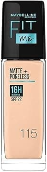 Maybelline New York Fit Me Matte+Poreless Liquid Foundation (With Pump & SPF 22), 115 Ivory, 30ml on Amazon.ae - Price Tracker