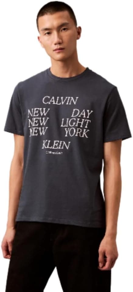Calvin Klein mens Dusted Gradient Box Logo Crewneck T-shirt T-Shirt (pack of 1) on Amazon.ae - Price Tracker