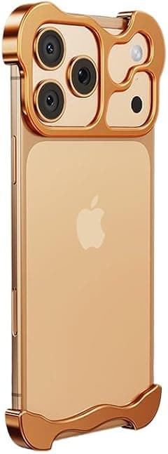 Metal Corner Pad for Iphone 17 Pro, Anti Fall Phone Case for iPhone 17 Pro, Special Shape Frameless Slim, Design with Lens Protective Phone Case (Orange, iPhone 17 Pro) - Amazon.ae Price Tracker