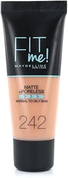 Maybelline New York Maybelline Fit Me Foundation, Matte & Poreless, Full Coverage Blendable Normal To Oily Skin, 242 Light Honey 30Ml on Amazon.ae - Price Tracker