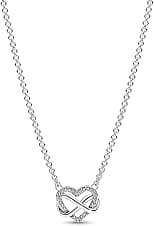 'Pandora Sparkling Infinity Heart Collier Necklace - 3 Adjustable Lengths - Stunning Jewelry for Women - Sterling Silver with Clear Cubic Zirconia - Gift for Her - 19.7''' - Best Deal Finder