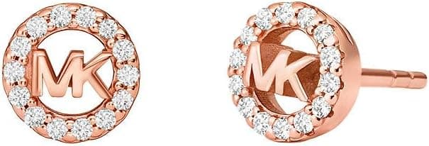 Michael Kors Women's Premium Kors MK Rose Gold-Tone Sterling Silver Logo Stud Earrings, MKC1727CZ791 - Best Deal Finder