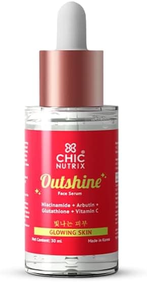 Chicnutrix Outshine – with Korean 2% Niacinamide + Glutathione + Vitamin C | Helps Brighten Dull Skin, Clears Dark Spots, Blemishes, Acne Marks & Pigmentation | Korean Glass Skin Serum on Amazon.ae - Price Tracker