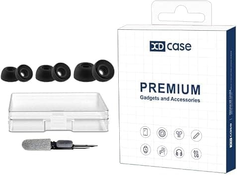 Earphone Replace Parts XDcase 3 Pairs Replacement Silicone Ear Tips Kit, S/M/L Size, Cleaning Brush Color Random for Anker Soundcore Liberty 4/4 NC/4 Pro/3 Pro (Black) على Amazon.ae - متتبع الأسعار