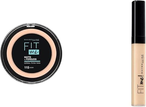 Maybelline New York Fit Me Matte & Poreless Powder, 115 Ivory, 54 Gm & Fit Me Concealer 15 Fair on Amazon.ae - Price Tracker
