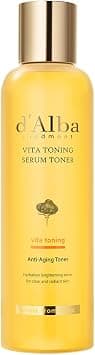 d'Alba Vita Toning Brightening Serum Toner Glow-Boosting Vitamin Toner with White Truffle, Niacinamide & Glutathione for Bright, Even Skin Tone, Moisturizing, Vegan formula 180ml - Best Deal Finder