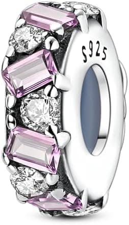 Pink Cubic Zirconia Beaded Stopper Charm, Charm for Bracelet, Compatible with Pandora Bracelet Neckalce on Amazon.ae - Price Tracker