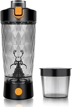 Premium Electric Protein Powder Shaker Bottle, USB Rechargeable Mixing Cup, Portable Water Bottle/Beverage Mixer, Suitable for Fitness and Sports, BPA-Free Tritan Material, 22 oz (Black) على Amazon.ae - متتبع الأسعار