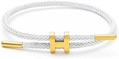 Bracelets Fashion for Women Adjustable Bracelet, Gold-plated Buckle Design Titanium Steel Wire Rope Jewelry - Amazon.ae Price Tracker