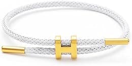 Bracelets Fashion for Women Adjustable Bracelet, Gold-plated Buckle Design Titanium Steel Wire Rope Jewelry - Best Deal Finder