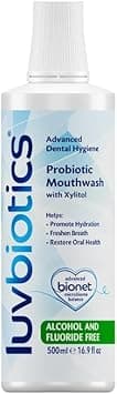 Luv Biotics Alcohol & Fluoride Free Mouthwash with Oral Probiotics, Xylitol for Fresh Breath, Gum Health & Oral Microbiome Support-500m on Amazon.ae - Price Tracker