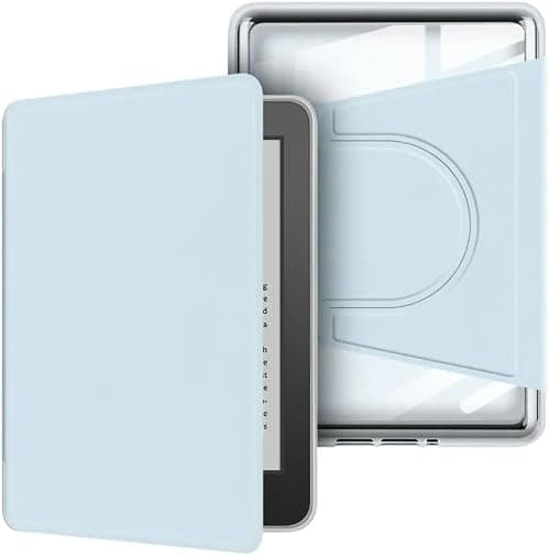 Gruattreay Case Compatible with Kindle Paperwhite (12th Generation) 7 inch 2024, Hybrid Detachable Magnetic 360° Rotation Stand Folio Cover, Hard Clear Back, Auto Wake/Sleep (Ice Blue) on Amazon.ae - Price Tracker