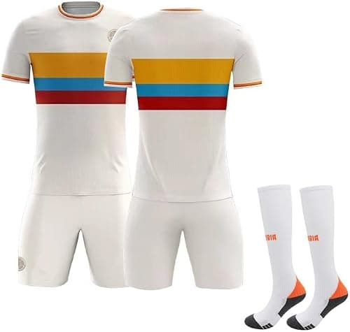 2024-2025 Colombia 100th Official Replica Jersey Kit - Men's, Youth & Kids Soccer Training Set (Shirt, Shorts, Socks Combo) - Breathable Football Sports Outfit -S1 على Amazon.ae - متتبع الأسعار